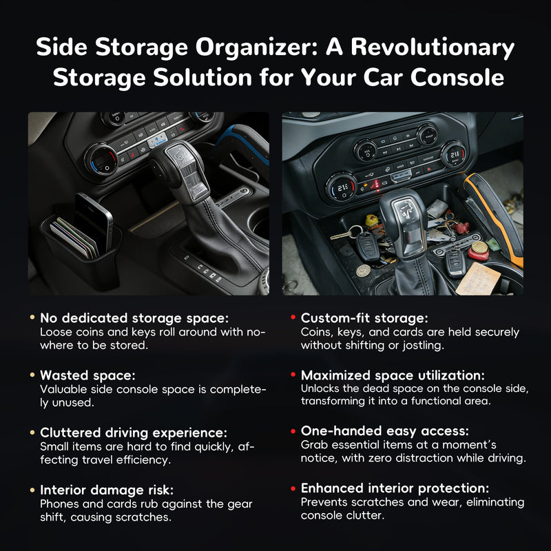 Shifter Storage Box for Ford Bronco 2021-2025, custom-fit organizer for 4/2-door automatic transmission, keeps essentials organized and within easy reach, durable and easy to install, not compatible with Bronco Sport