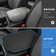 Before and after protection comparison for Subaru Outback factory armrest cover