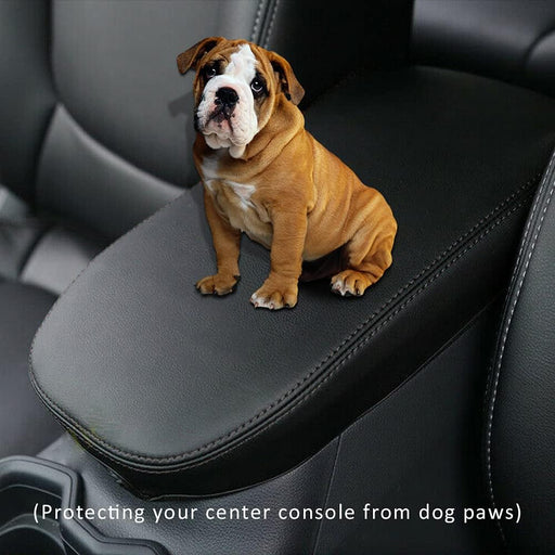 Toyota RAV4 armrest cover protecting console from scratches and pet claws