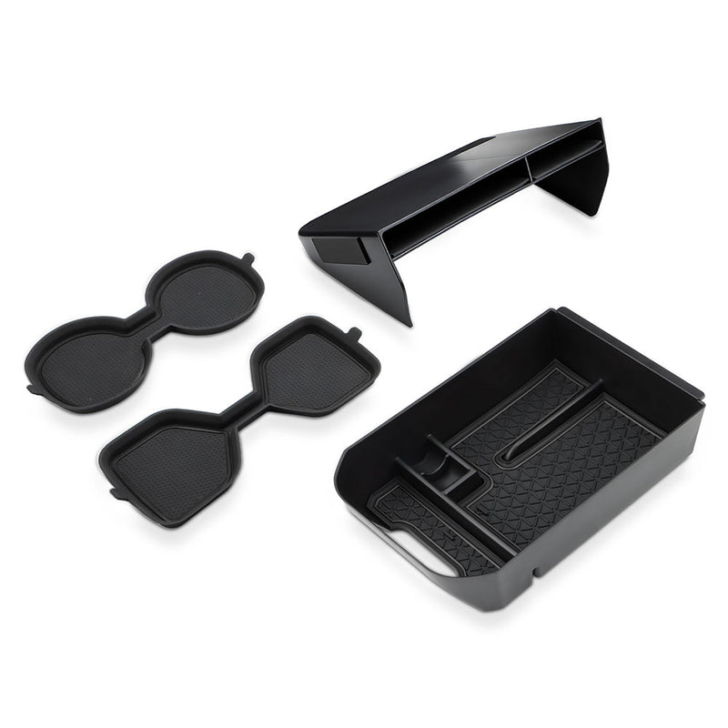 Toyota RAV4 center console organizer tray custom fit interior storage front cup holder insert silicone liner spill protection rear cup holder liner prevents spills and keeps interior clean 2019-2025